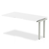 Single Ext Kit Silver Frame Bench Desk 1600 White