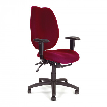 Thames-Ergonomic High Back Multi-Functional Operator Chair With Adjustable Arms - Wine